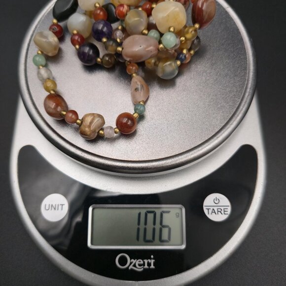 33 Inch Semi Precious Stones Beggar Bead Handmade Necklace B1115 - Picture 7 of 7